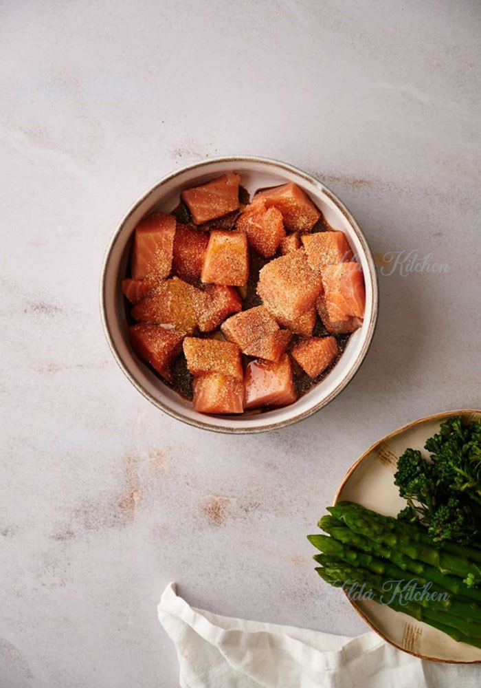 air fryer salmon bites