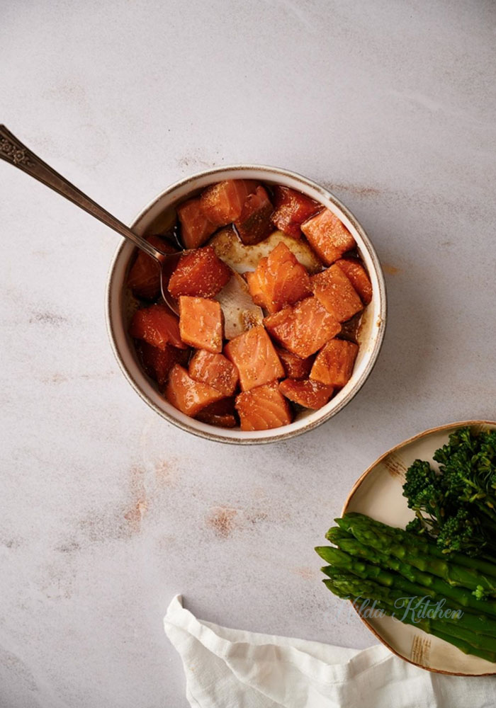 air fryer salmon bites