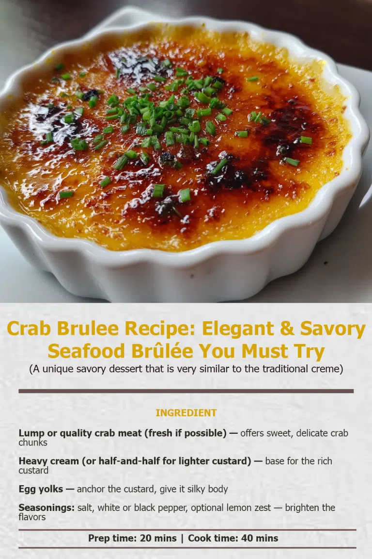 Crab Brulee Recipe: Elegant & Savory Seafood Brûlée You Must Try